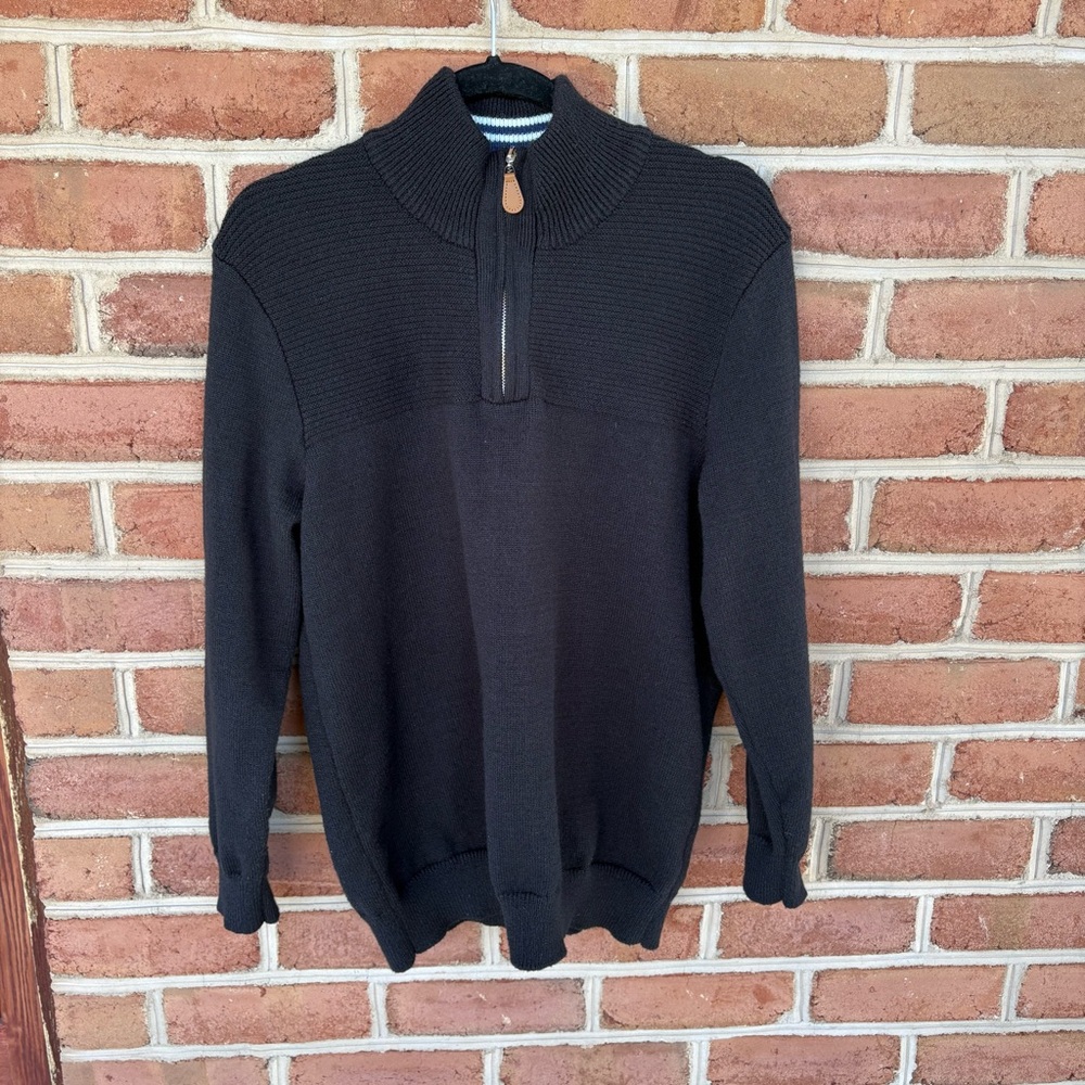 Men's Classic Black Zip-Up Sweater